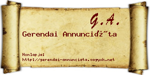 Gerendai Annunciáta névjegykártya